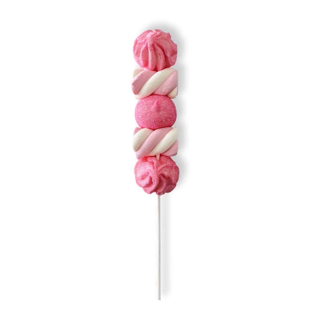 Spiedino marshmallow rosa – 1 pezzo – CandyFrizz