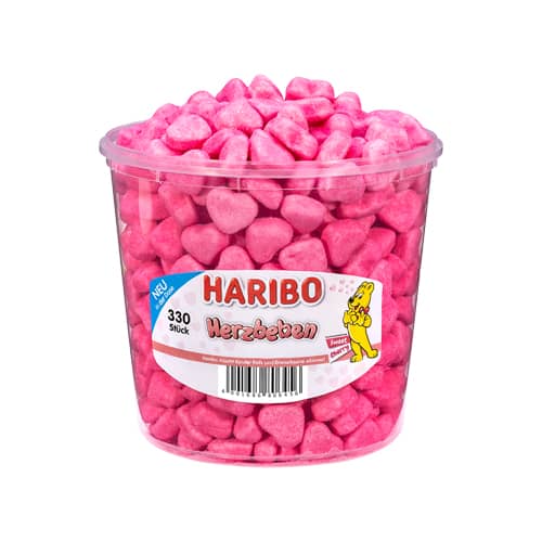 Vaschetta Haribo Cuoricini rosa 150 pezzi – CandyFrizz